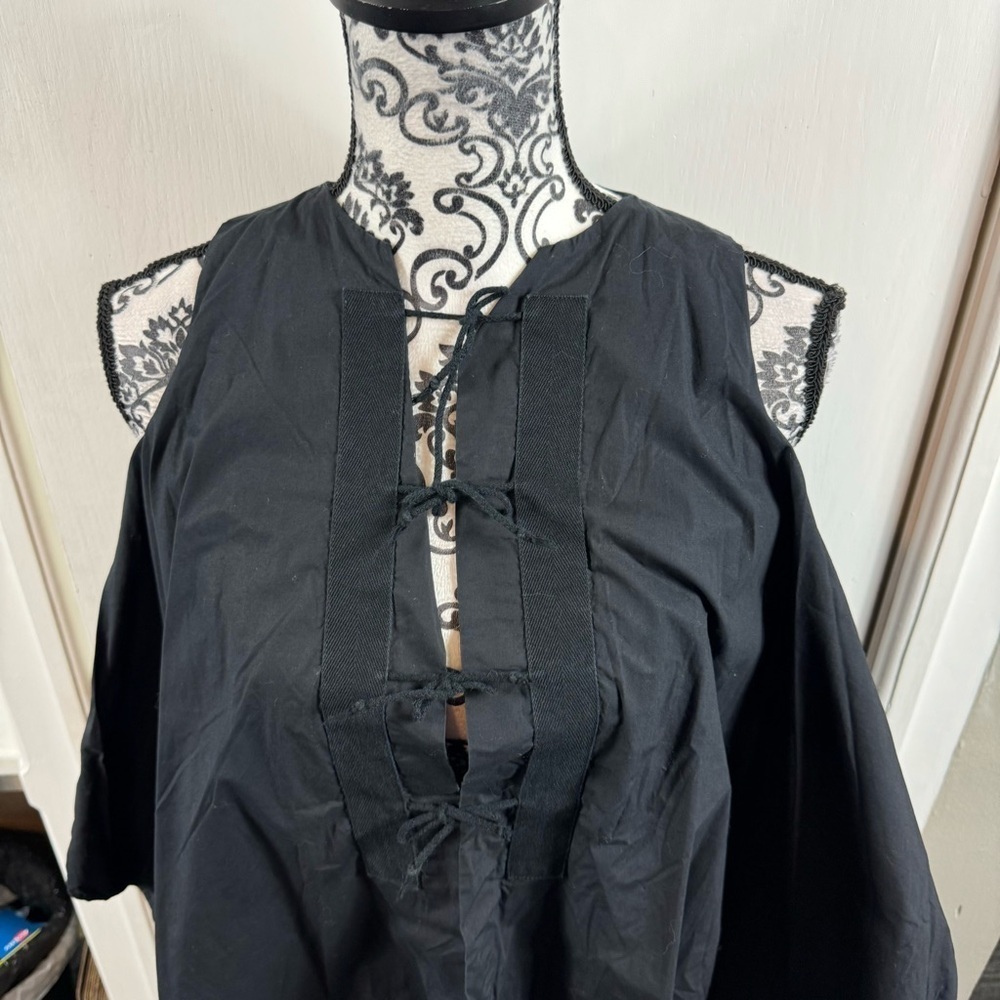 Hache Black Billowy Sleeveless Tie Front Top 38 - Picture 3 of 10
